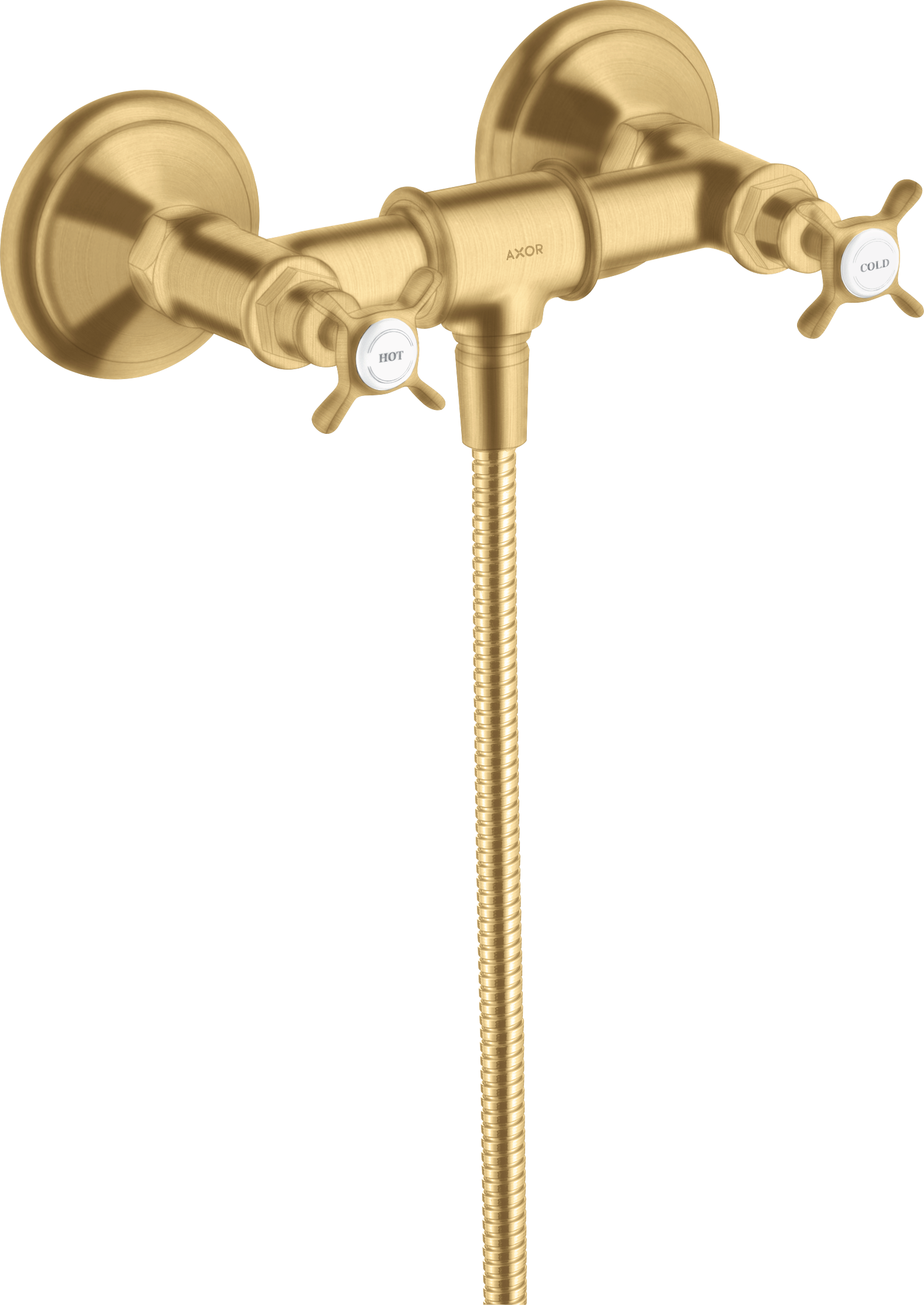 2-handle shower mixer for exposed installation with cross handles