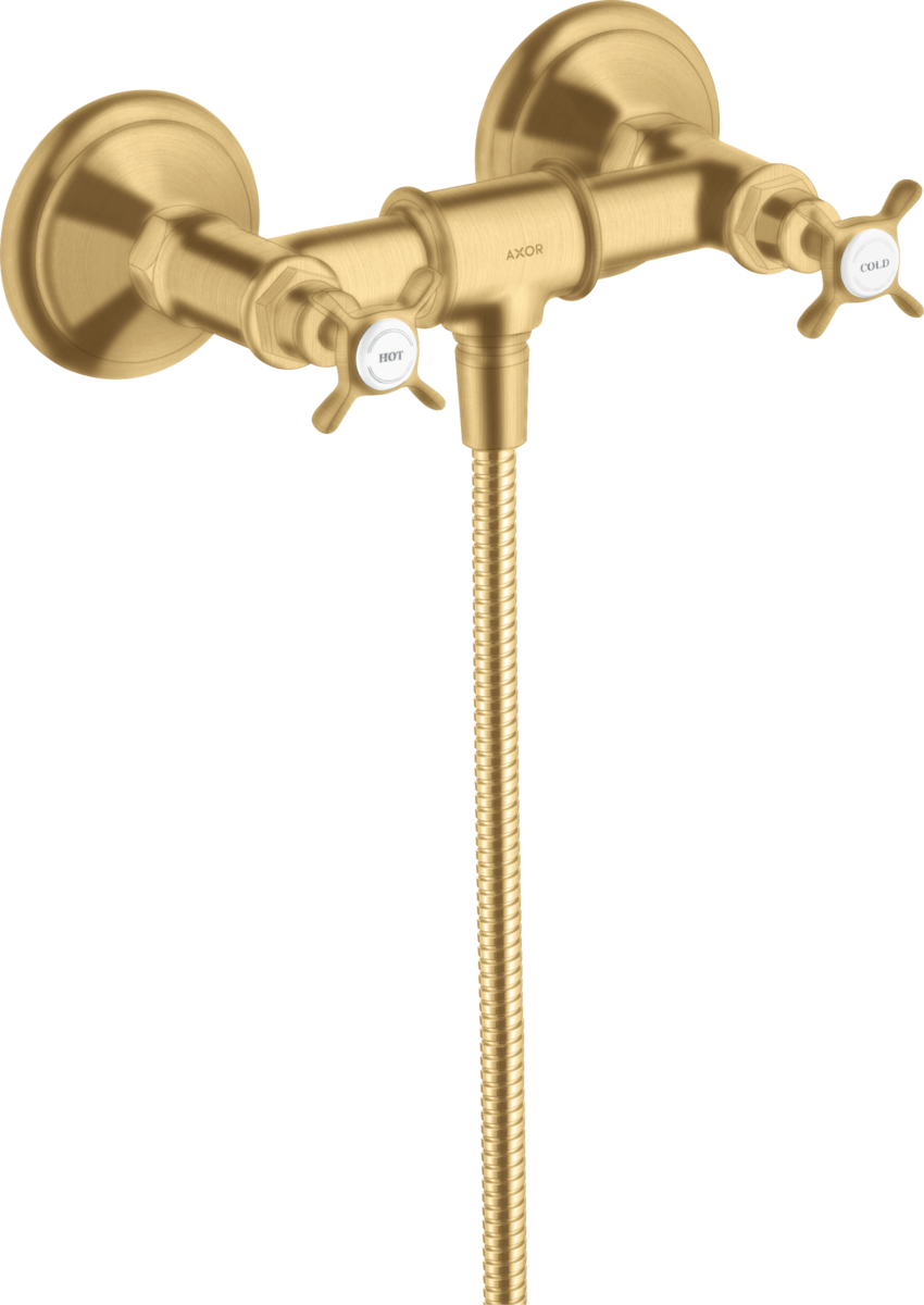 2-handle shower mixer for exposed installation with cross handles