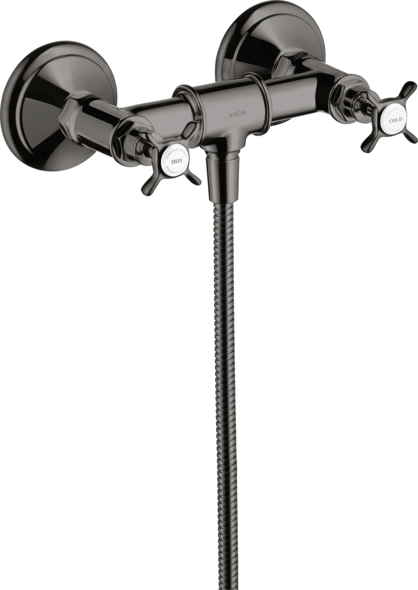 2-handle shower mixer for exposed installation with cross handles