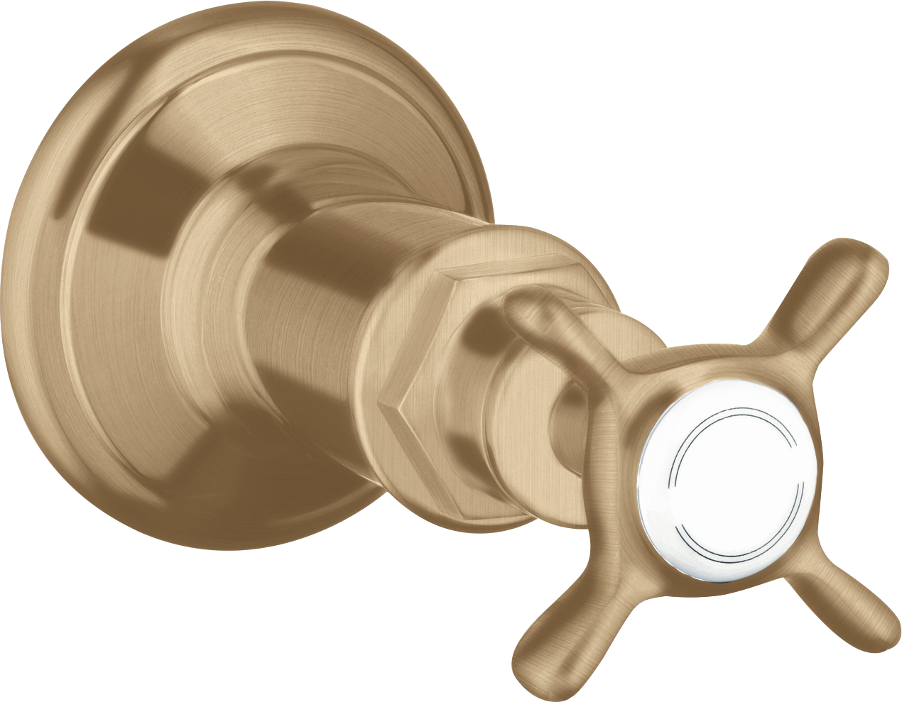 Shut-off valve for concealed installation with cross handle