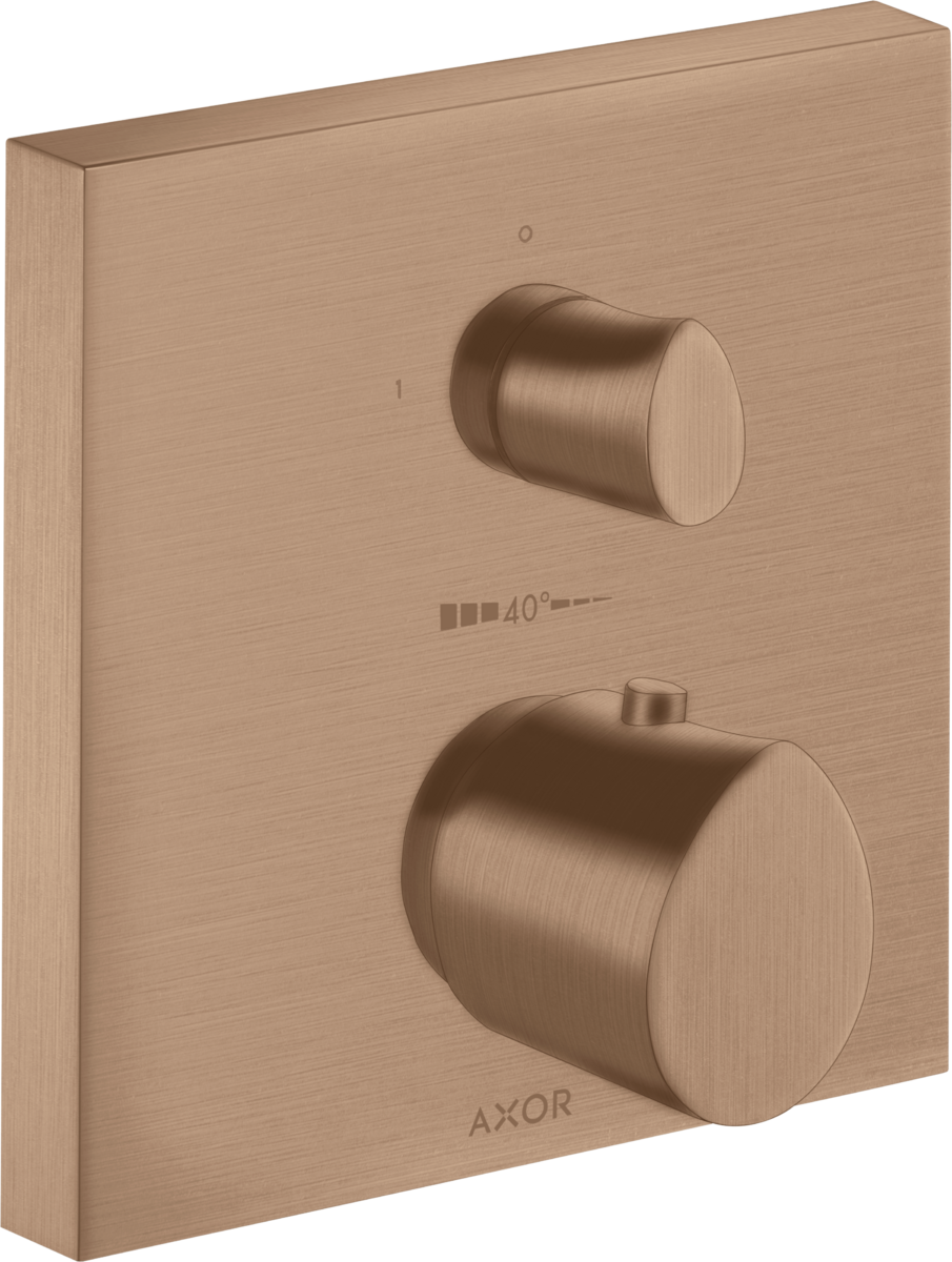 Thermostat for concealed installation with shut-off valve