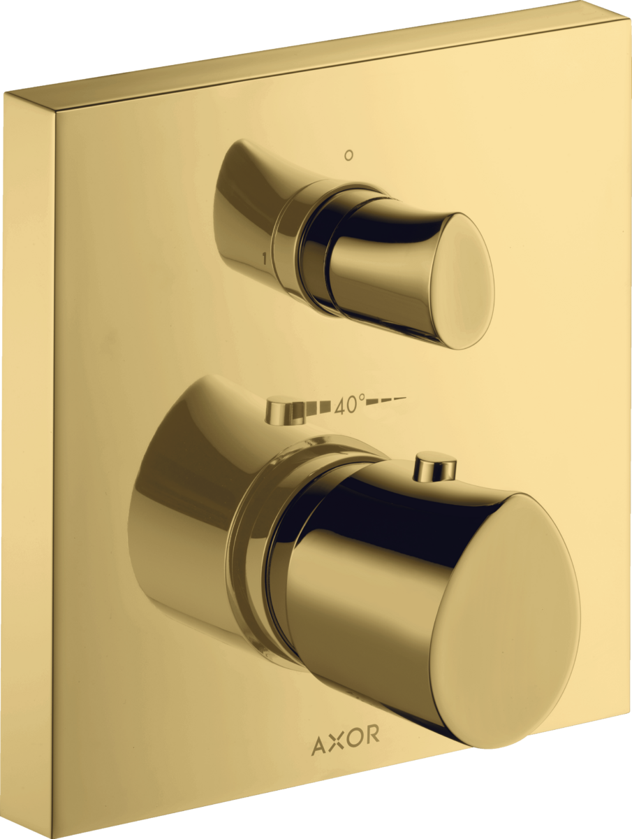 Thermostat for concealed installation with shut-off valve
