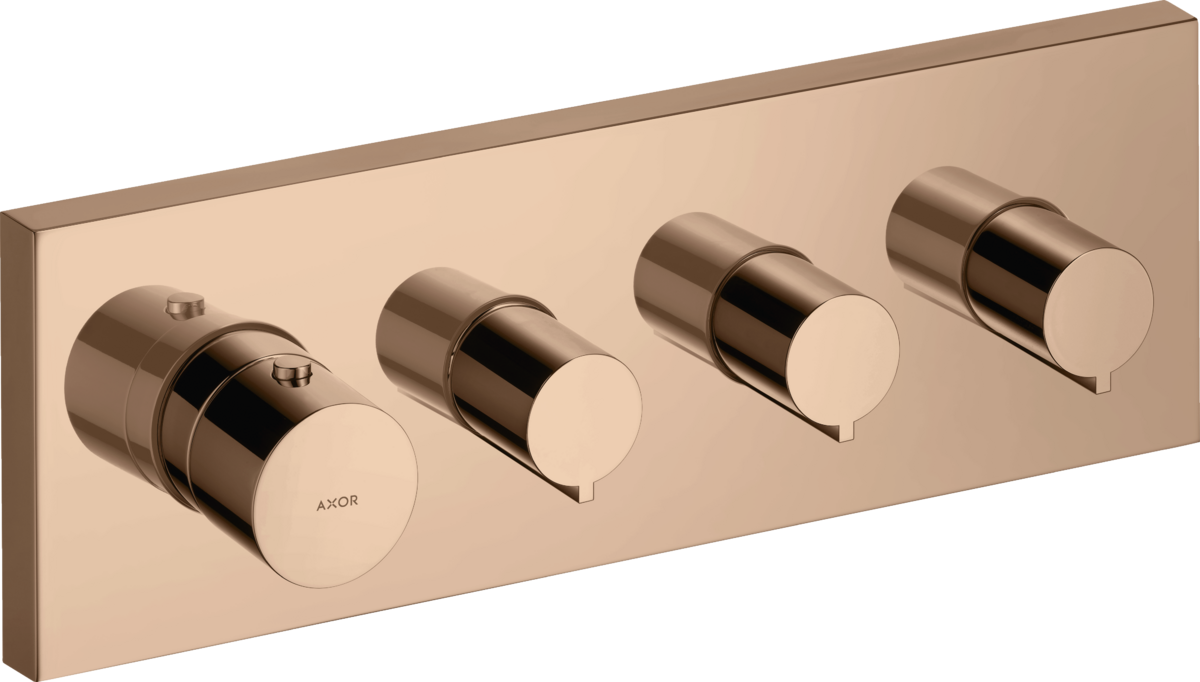 Thermostatic module 360/120 square for concealed installation for 3 outlets