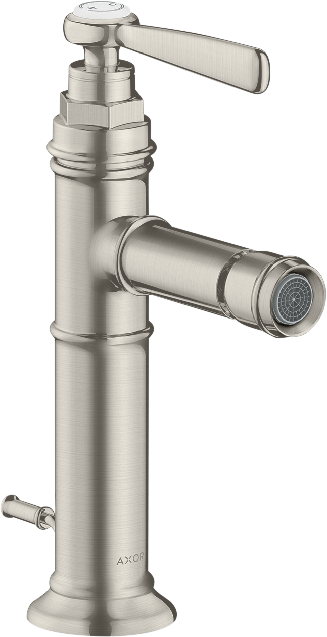 Einhebel-Bidetmischer mit Hebelgriff und Zugstangen-Ablaufgarnitur