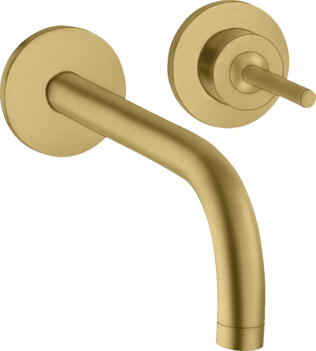 1-grebs håndvaskarmatur til 2-huls indbygning i væg med 165 mm tud og rosetter