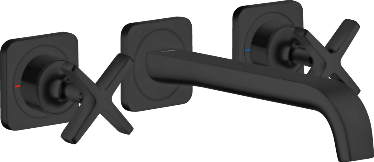 3-hole basin mixer for concealed installation wall-mounted with spout 220 mm and escutcheons