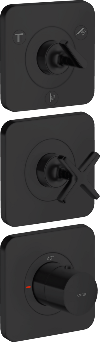 Thermostatic module 380/120 for concealed installation for 3 functions with escutcheons