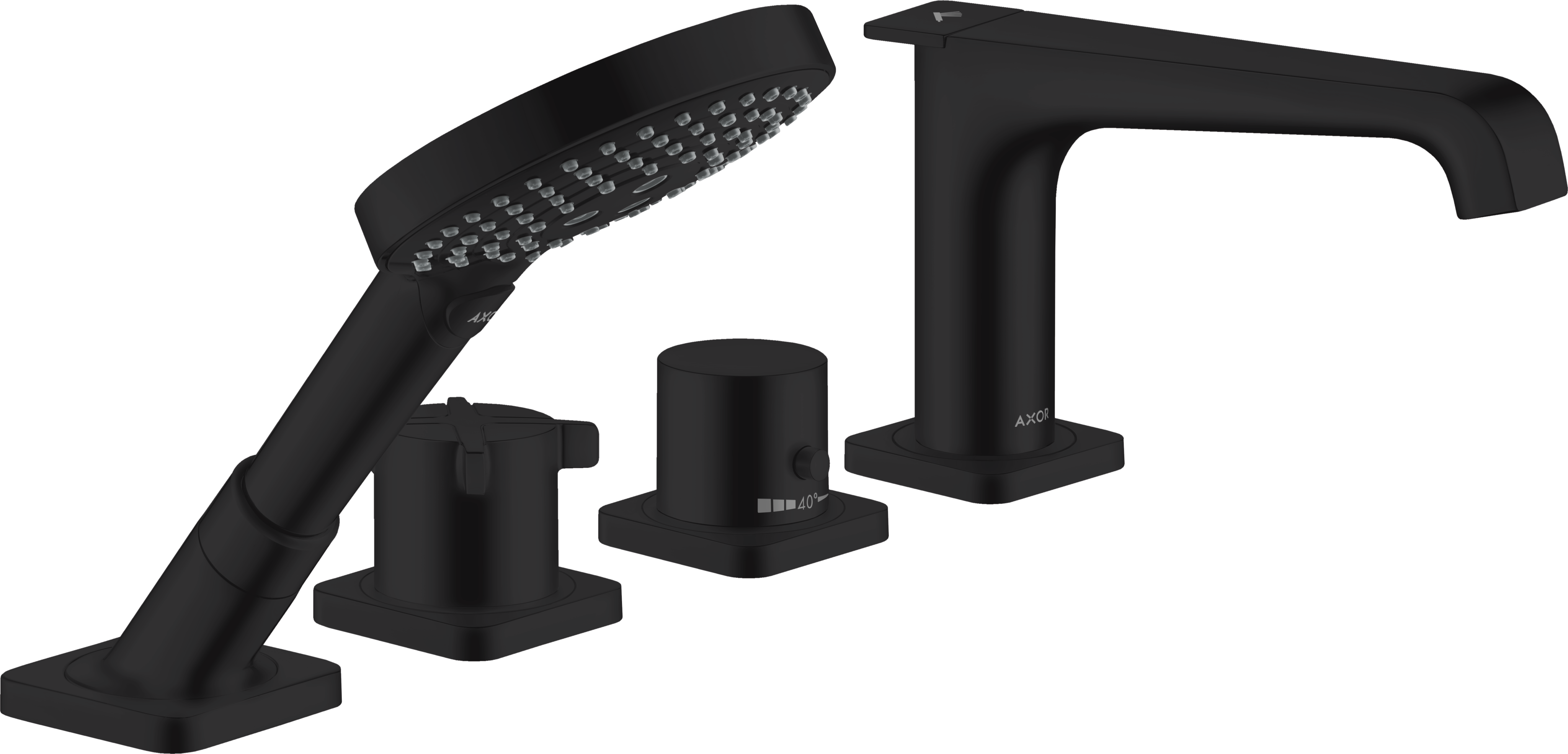 4-Loch Fliesenrandarmatur mit Thermostat