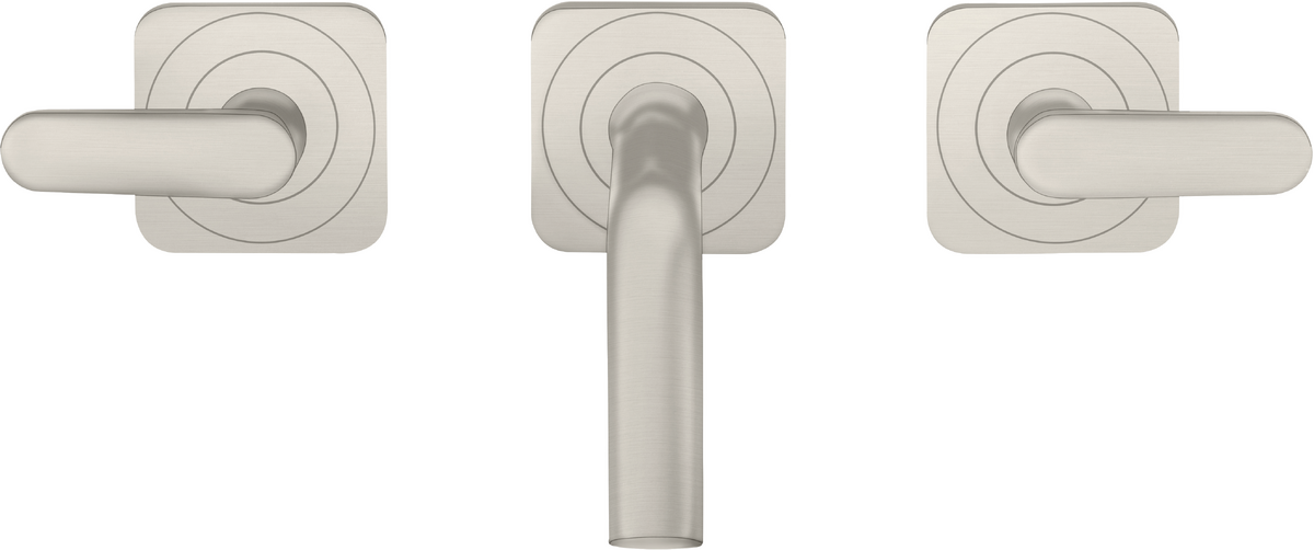 Batería americana de lavabo empotrada con chapetones y caño 166 mm