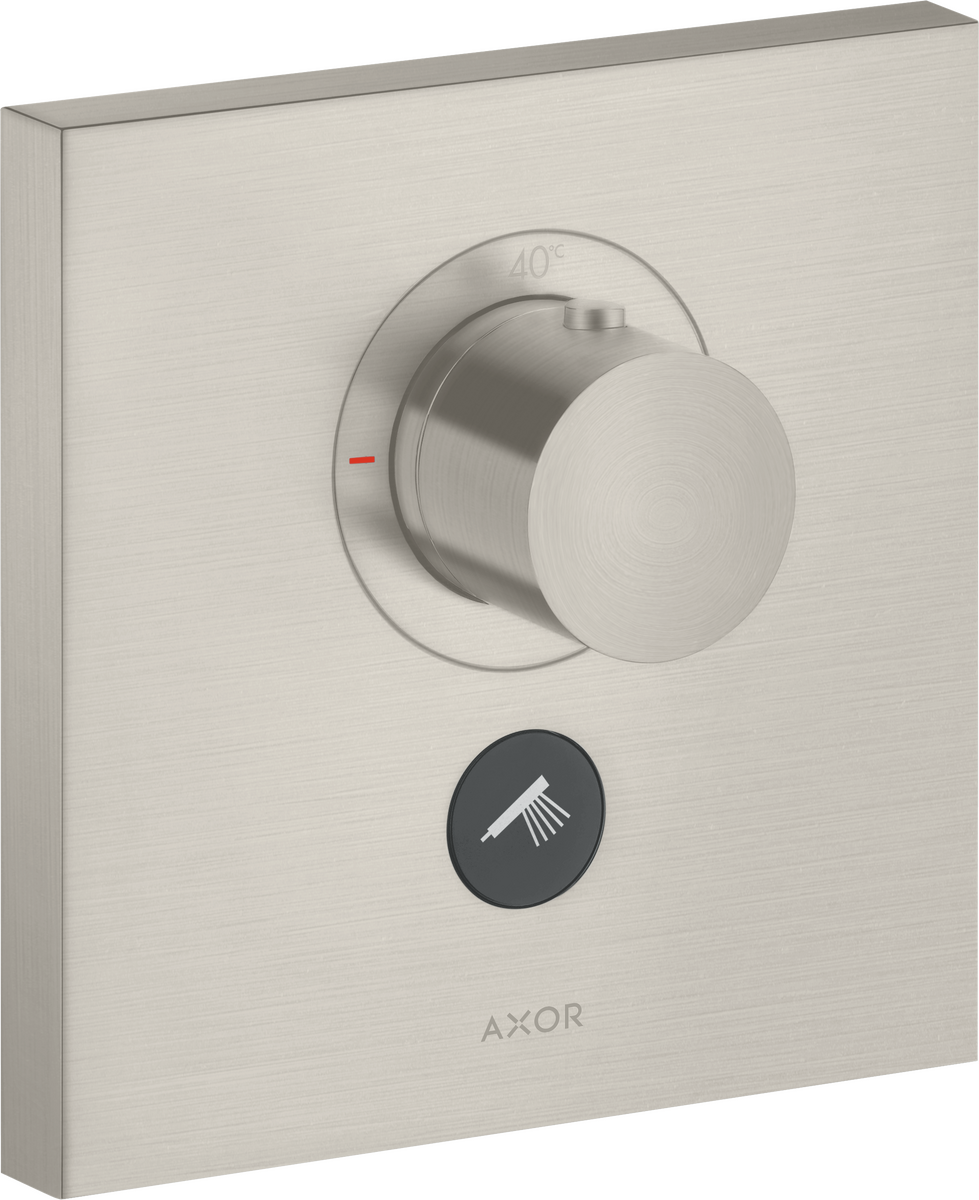 Thermostat HighFlow for concealed installation square for 1 function and additional outlet
