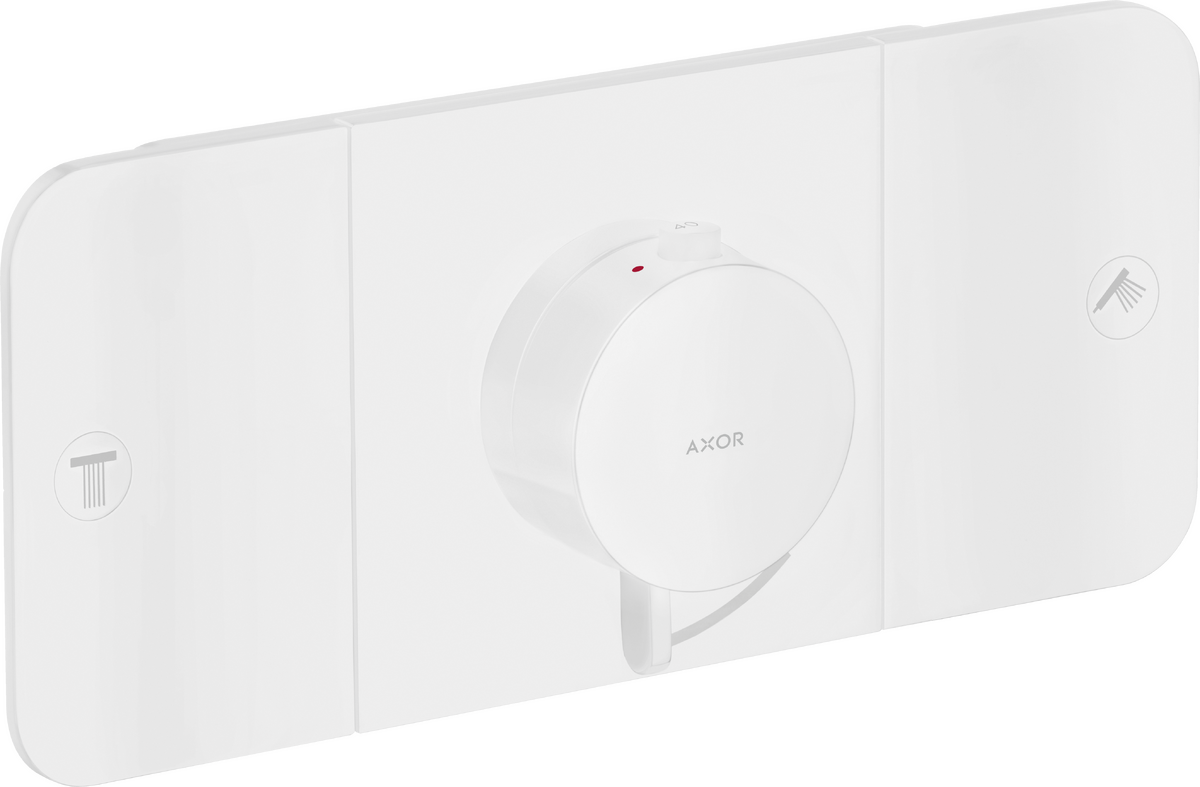 Thermostatic module for concealed installation for 2 functions