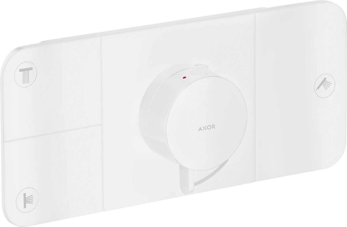 Thermostatic module for concealed installation for 3 functions