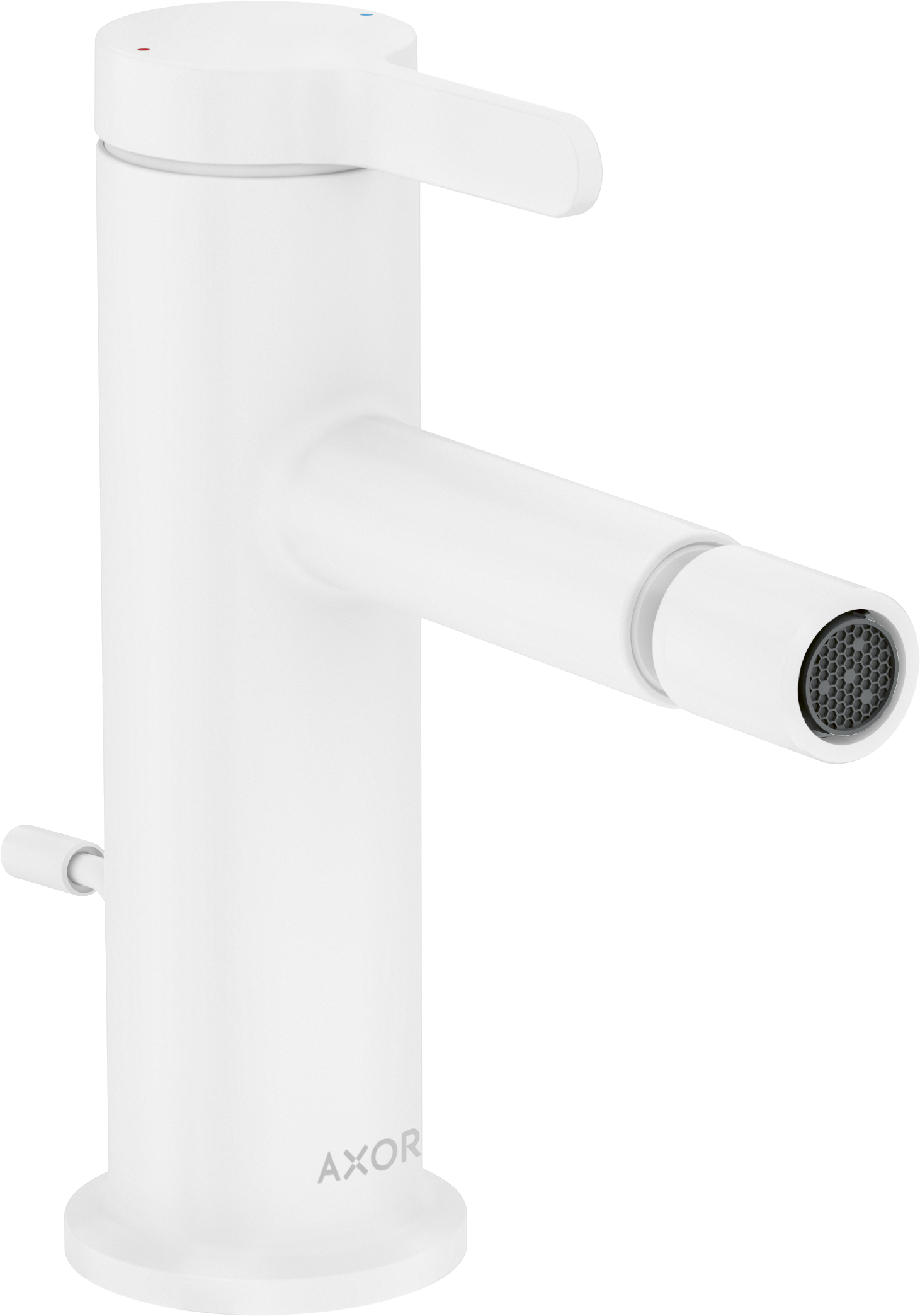 Single lever bidet mixer with pop-up waste set