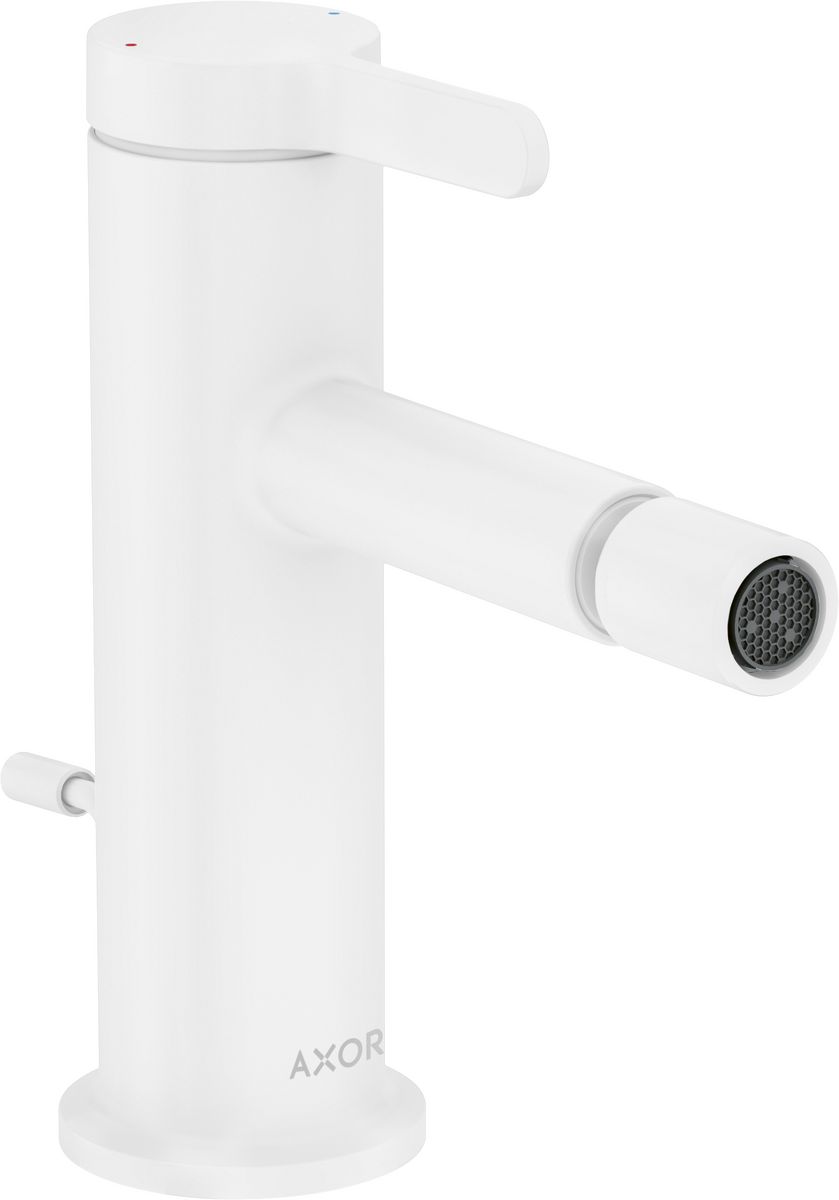 Single lever bidet mixer with pop-up waste set