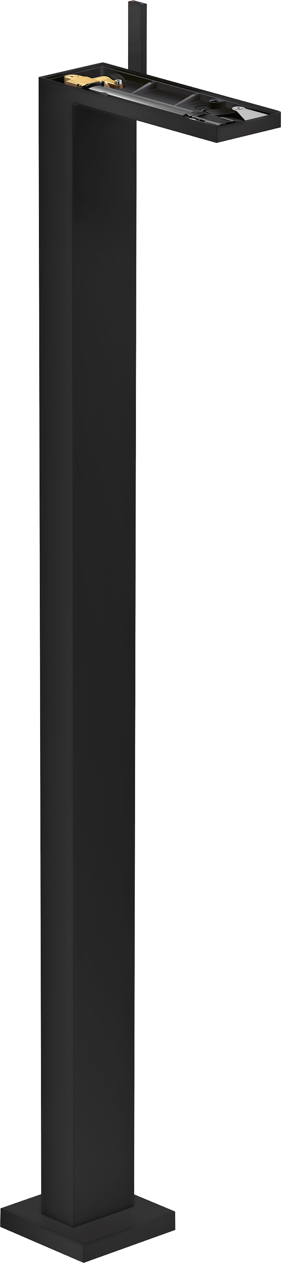 Single lever basin mixer floor-standing with push-open waste set without plate