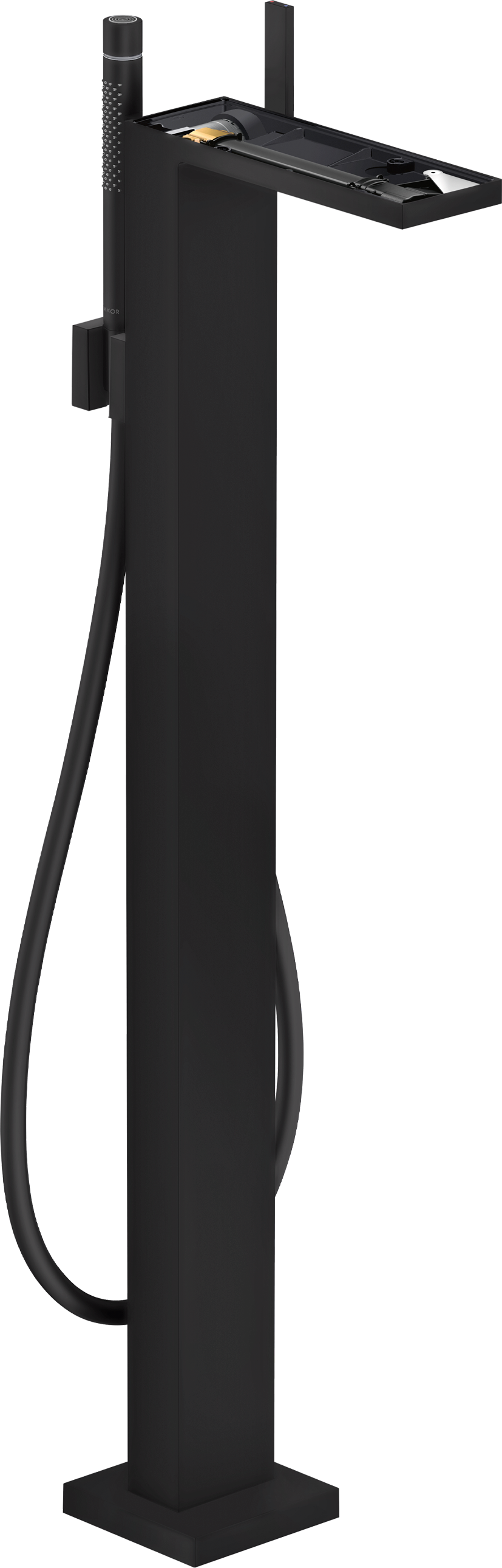 Single lever bath mixer floor-standing without plate