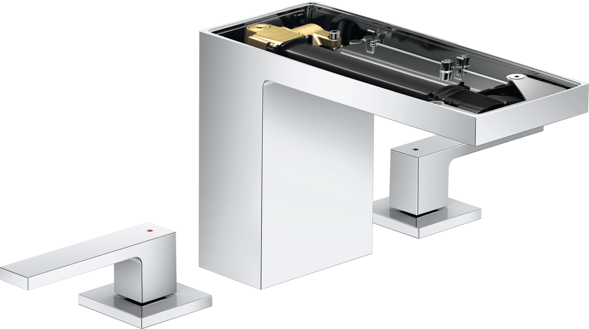 Mezclador de lavabo 110  de 3 agujeros con vaciador push-open sin placa