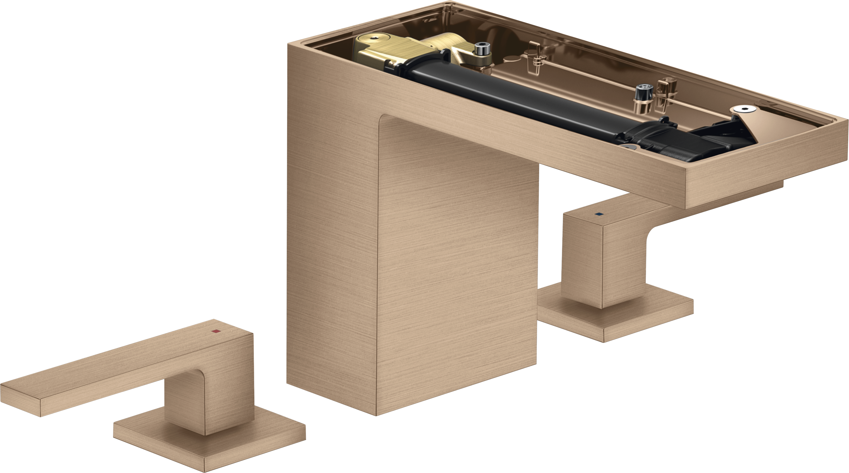 3-Loch Waschtischarmatur 110 mit Push-Open Ablaufgarnitur ohne Platte