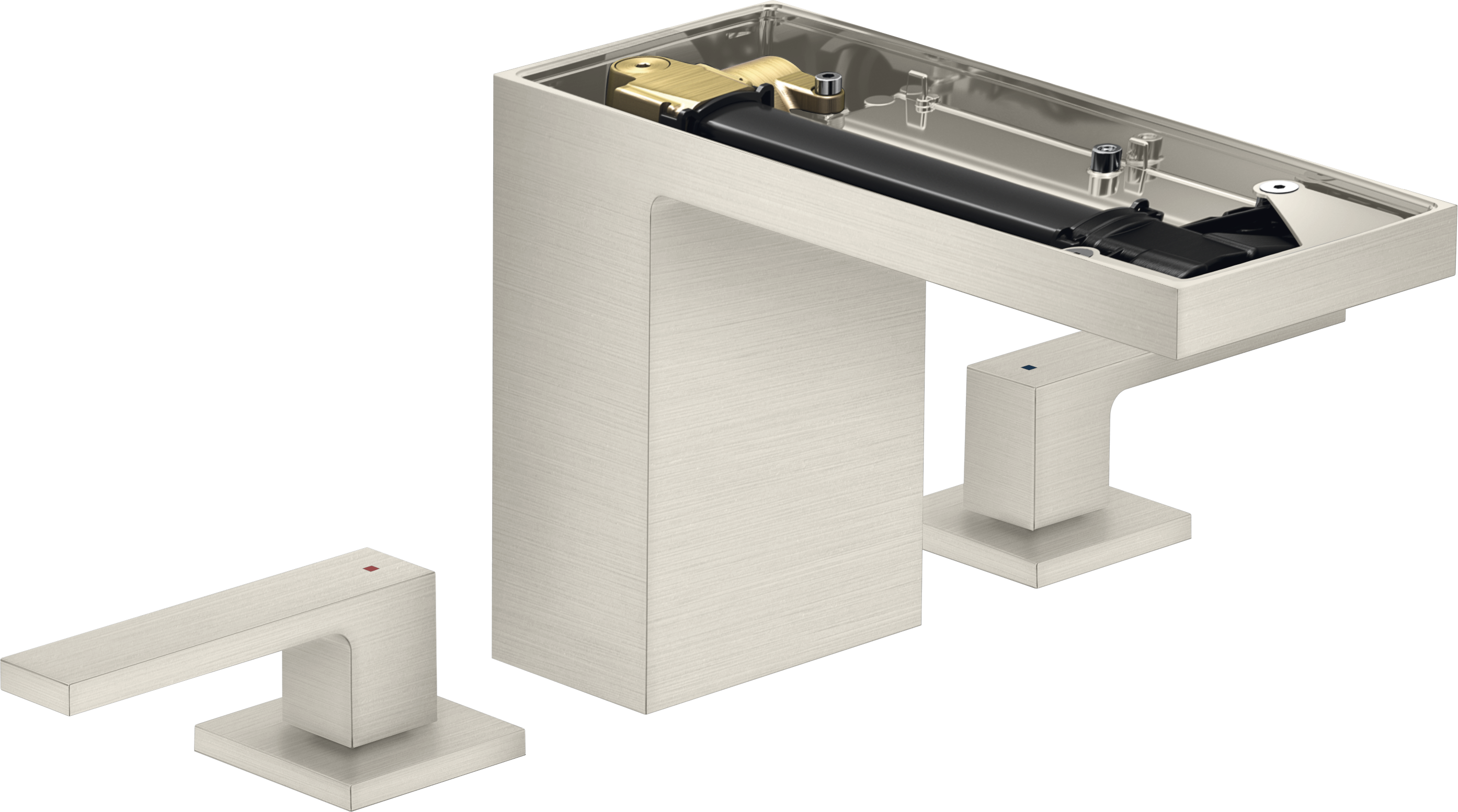 Mezclador de lavabo 110  de 3 agujeros con vaciador push-open sin placa