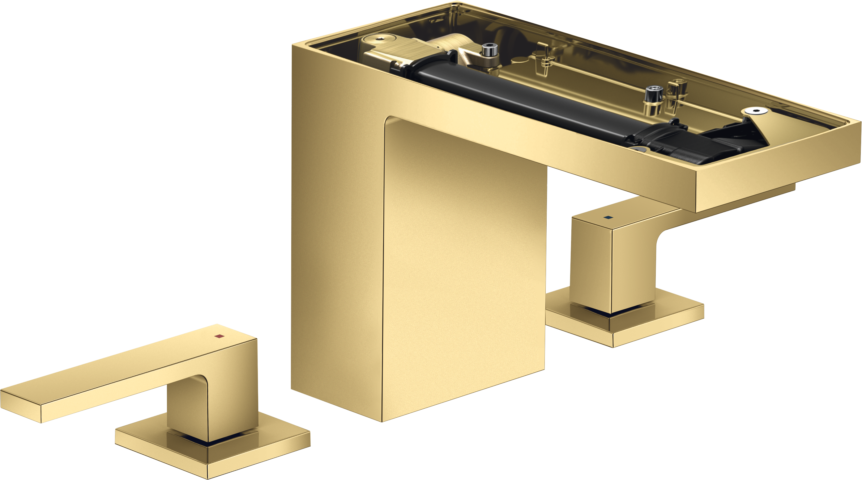 Mezclador de lavabo 110  de 3 agujeros con vaciador push-open sin placa