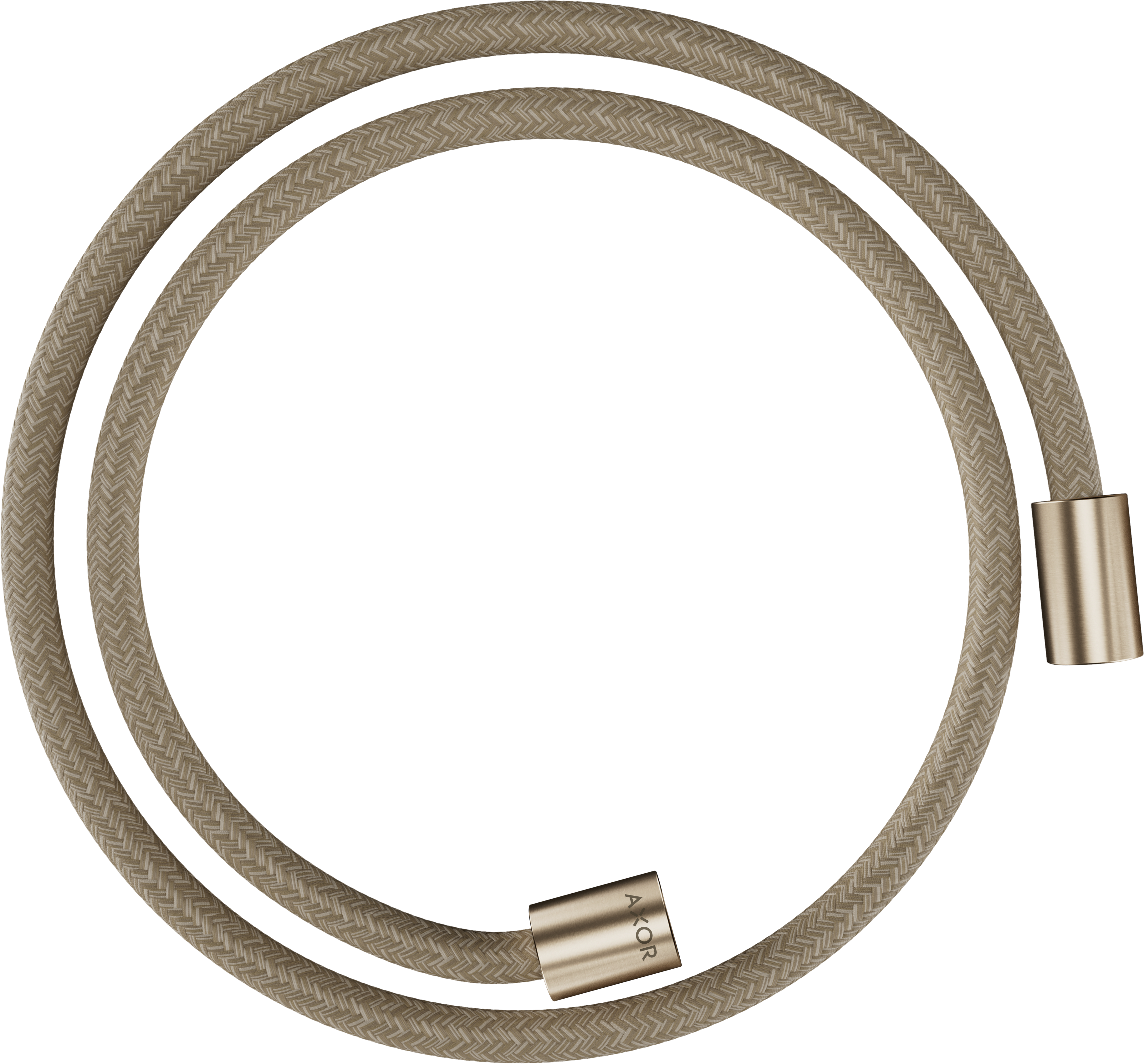 Textile shower hose 1.25 m with cylindrical nuts