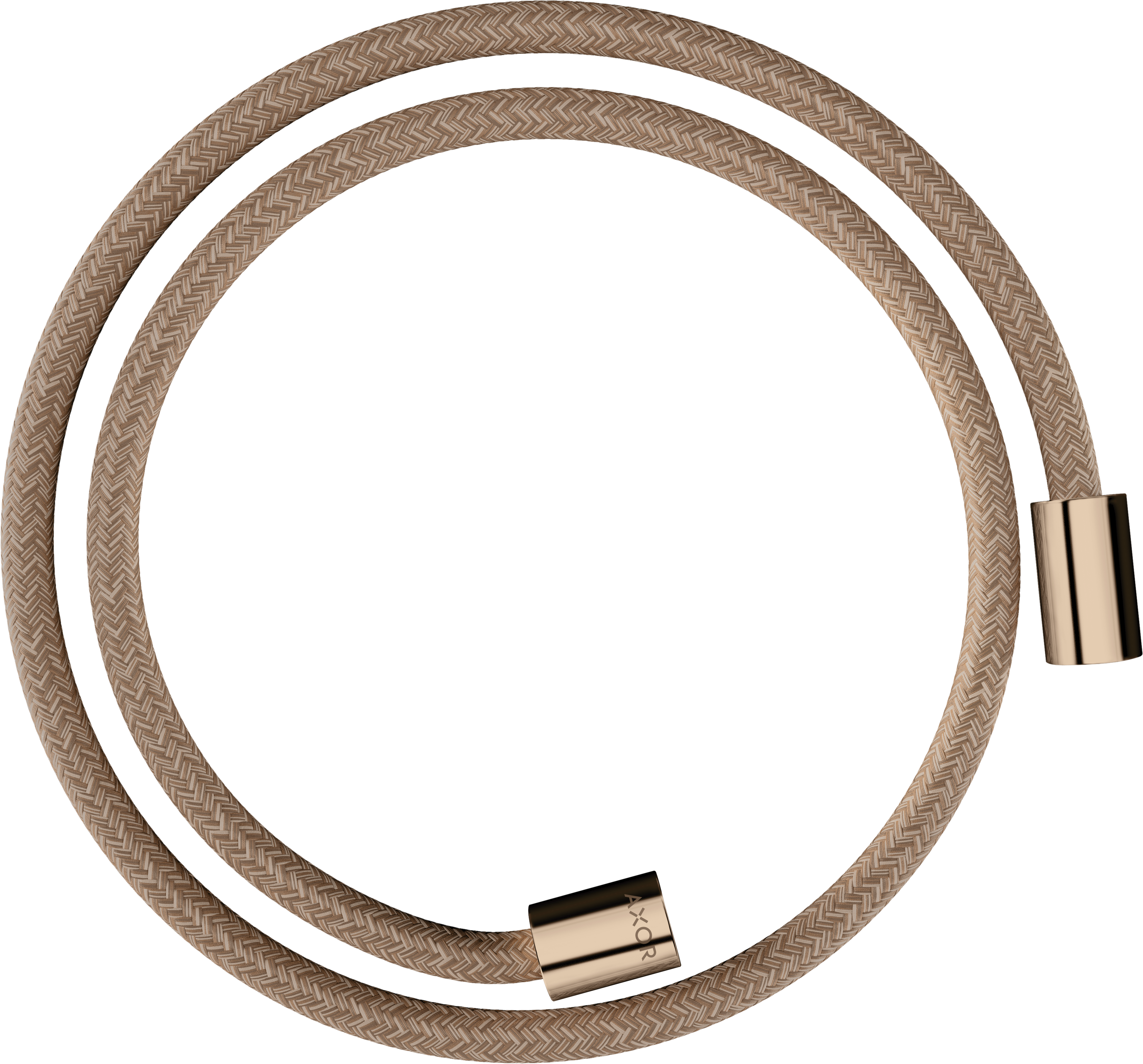 Textile shower hose 1.25 m with cylindrical nuts