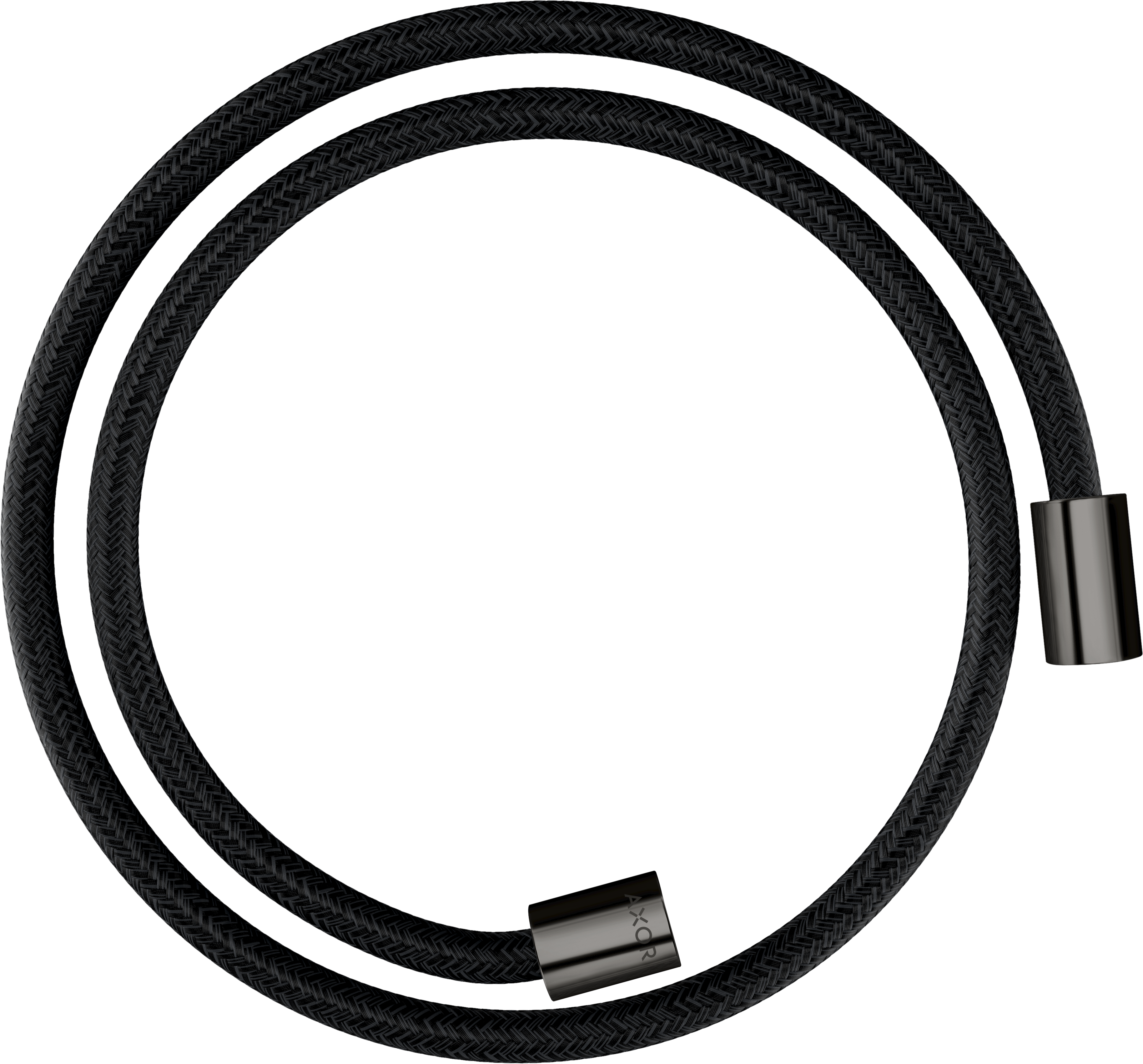 Textile shower hose 1.25 m with cylindrical nuts