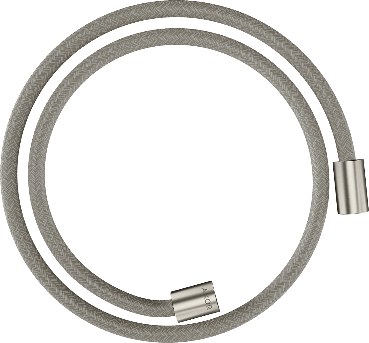 Textile shower hose 1.25 m with cylindrical nuts