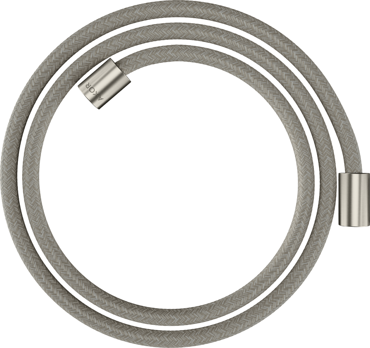 Textile shower hose 1.60 m with cylindrical nuts