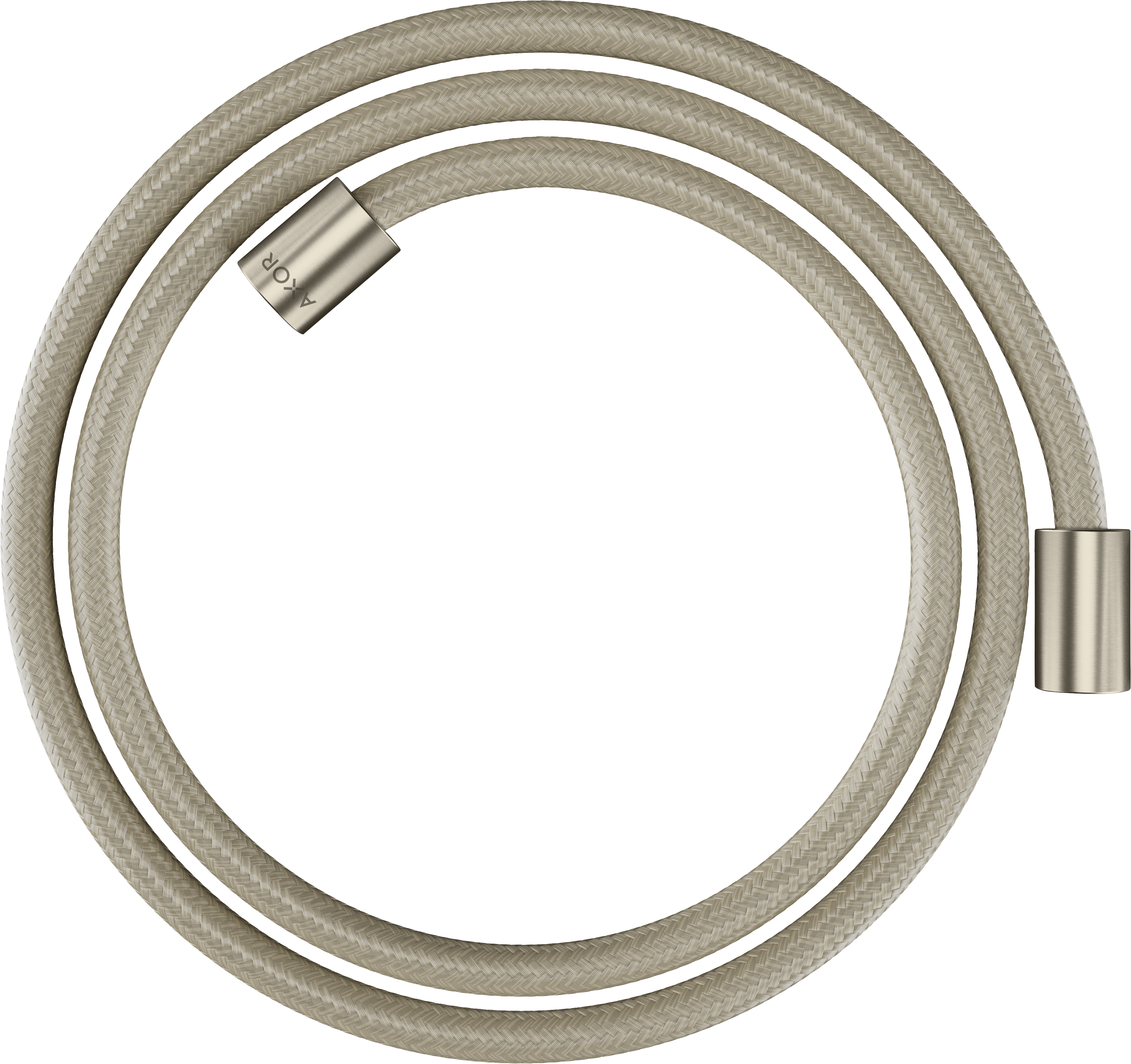 Textile shower hose 1.60 m with cylindrical nuts