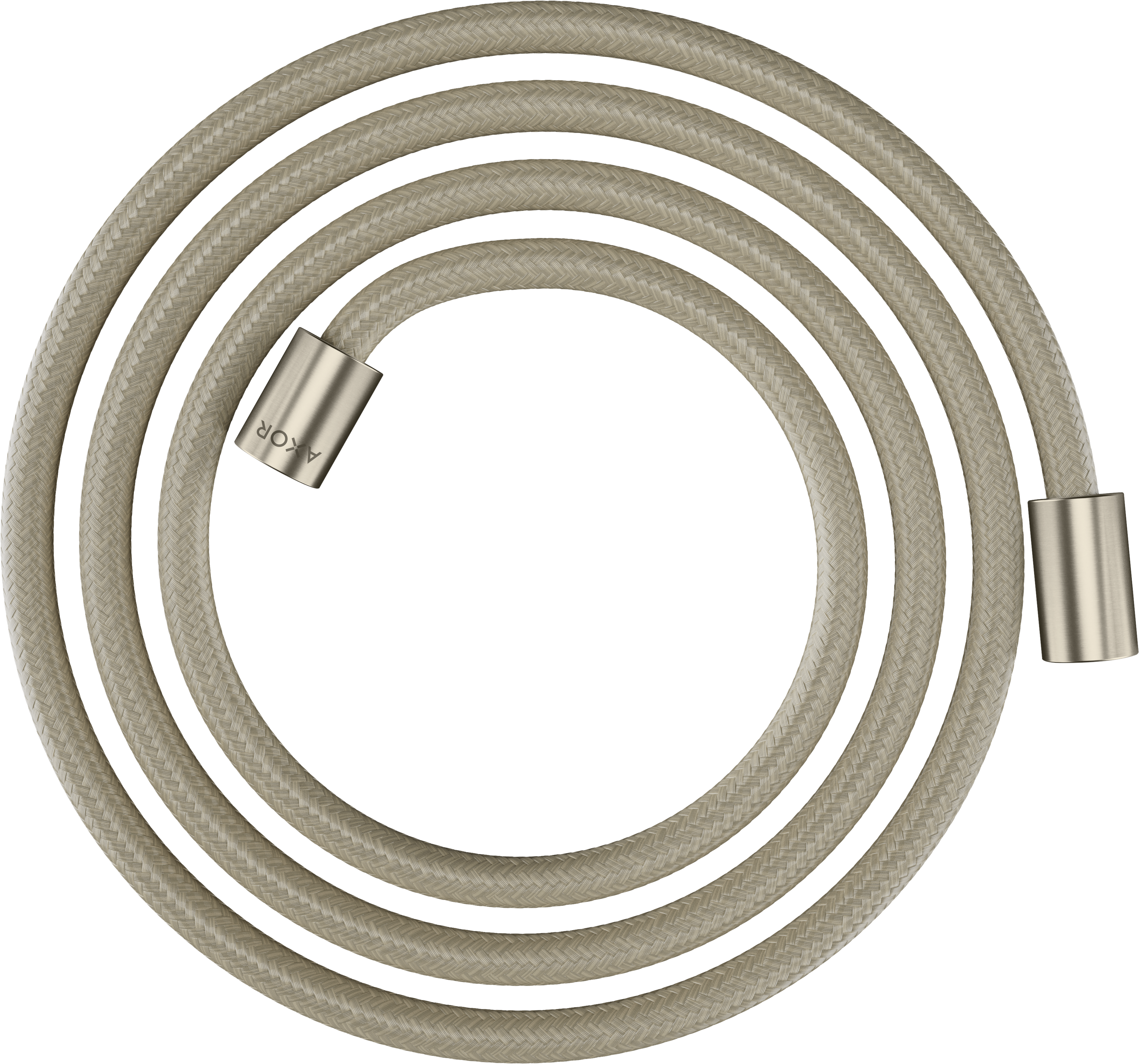 Textile shower hose 2 m with cylindrical nuts