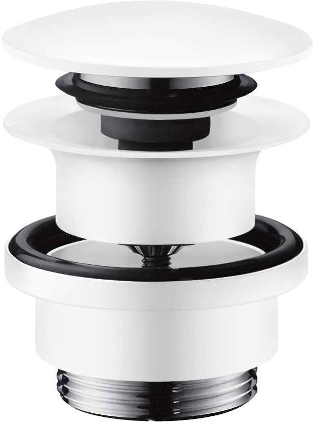 Waste set push-open for basin and bidet mixers