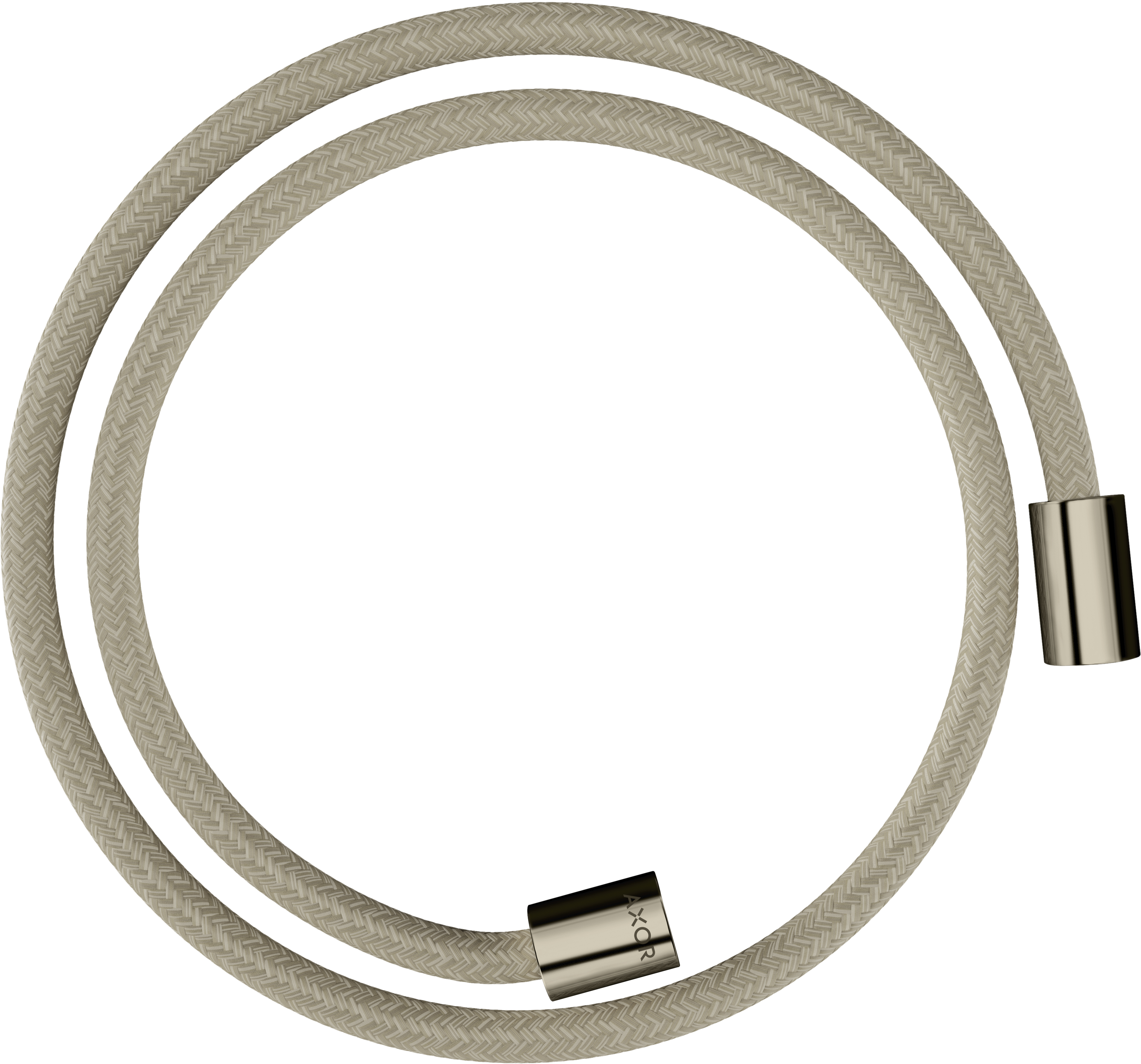 Textile shower hose 1.25 m with cylindrical nuts