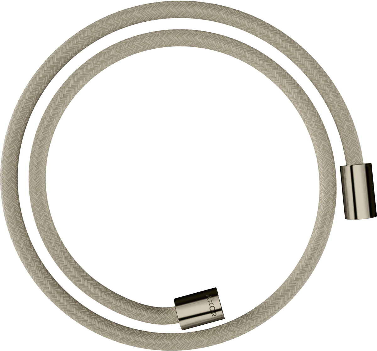 Textile shower hose 1.25 m with cylindrical nuts