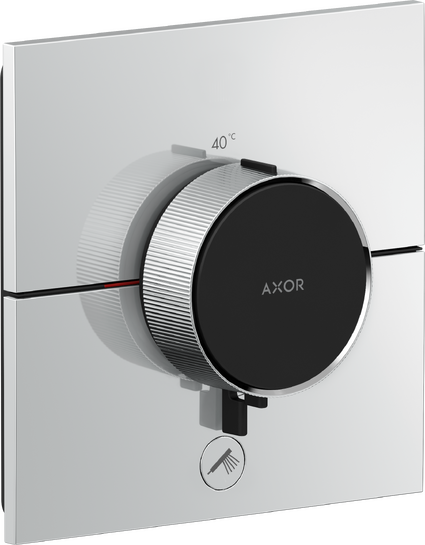 Thermostat HighFlow for concealed installation square for 1 function and additional outlet