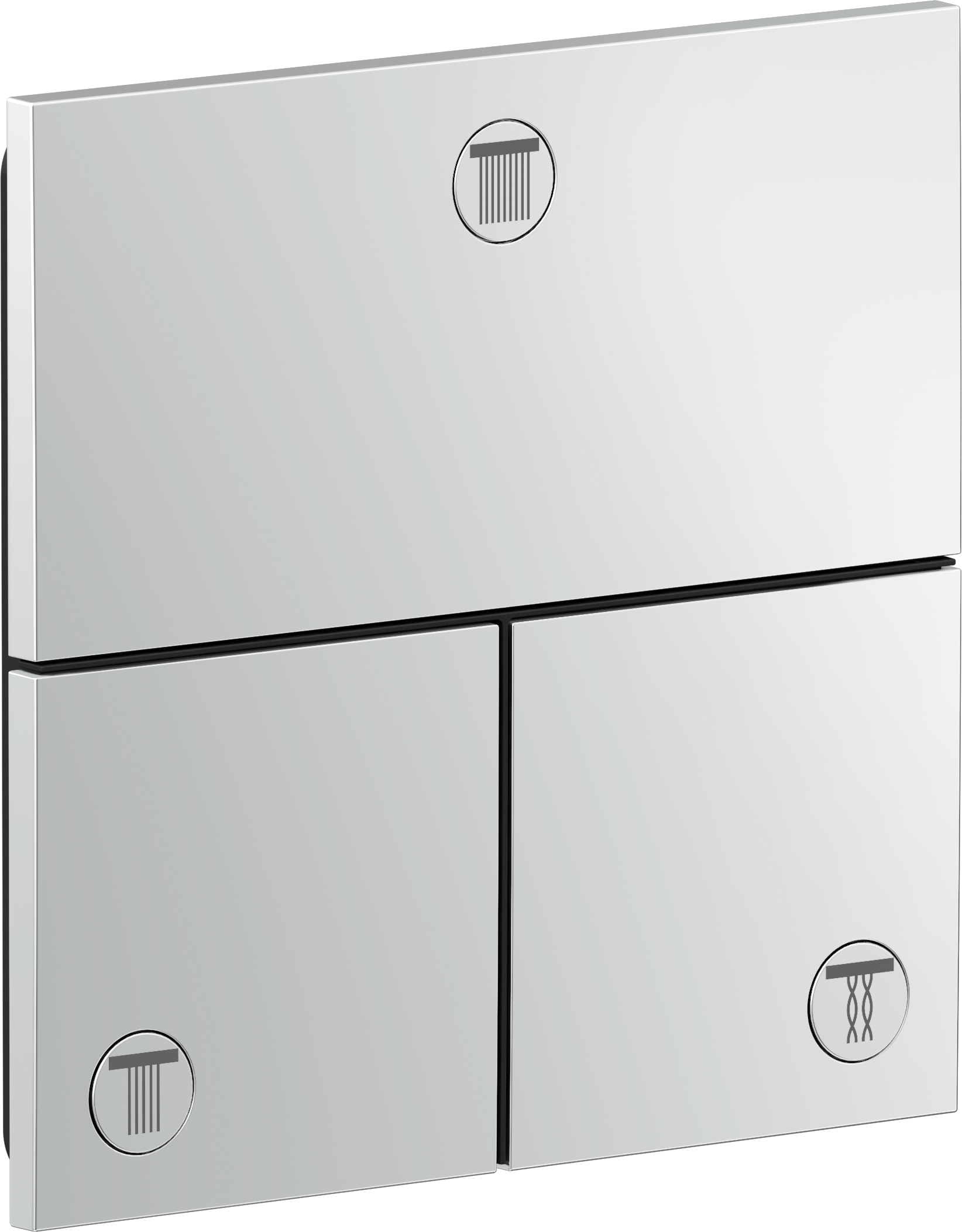 Valve for concealed installation square for 3 functions