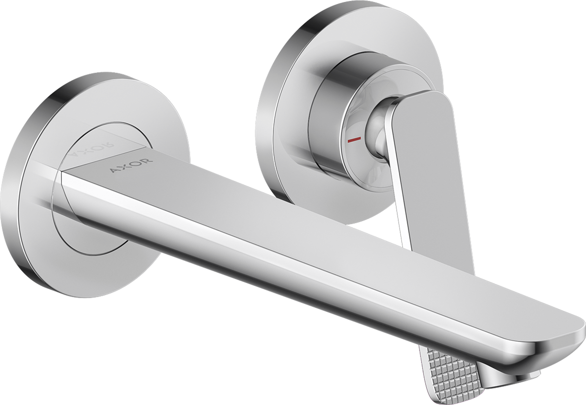 Single lever basin mixer for concealed installation wall-mounted with spout 195 mm - cubic cut