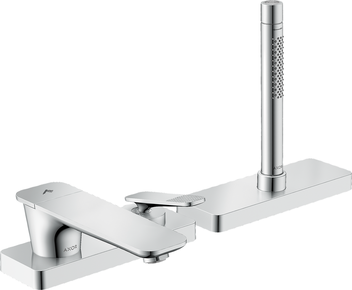 3-Loch Einhebel-Wannenrandmischer mit sBox - Cubic cut