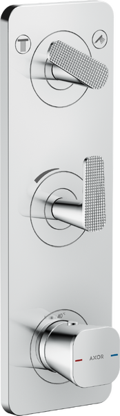 Thermostatic module 380/120 for concealed installation with plate for 2 functions - cubic cut