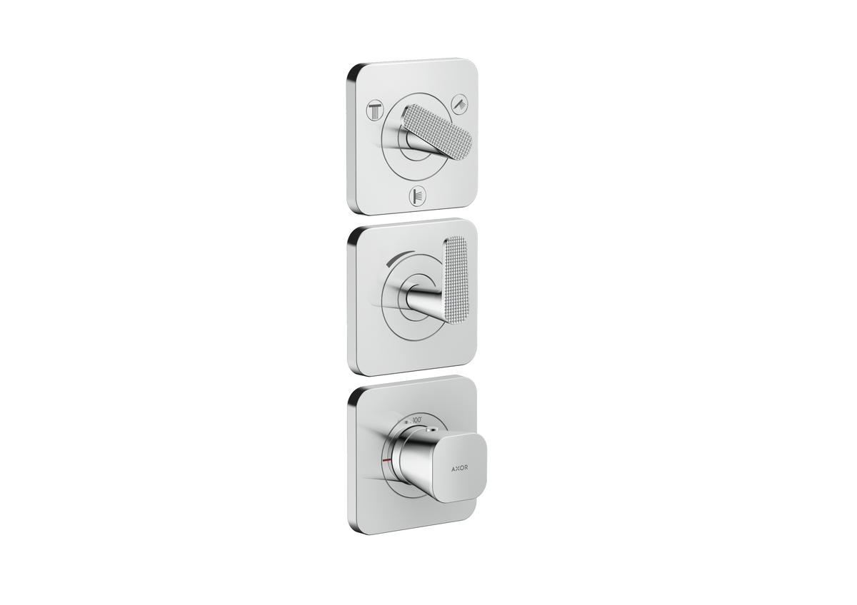 Thermostatic Module Trim 15" x 5" for 3 Functions- Cubic Cut