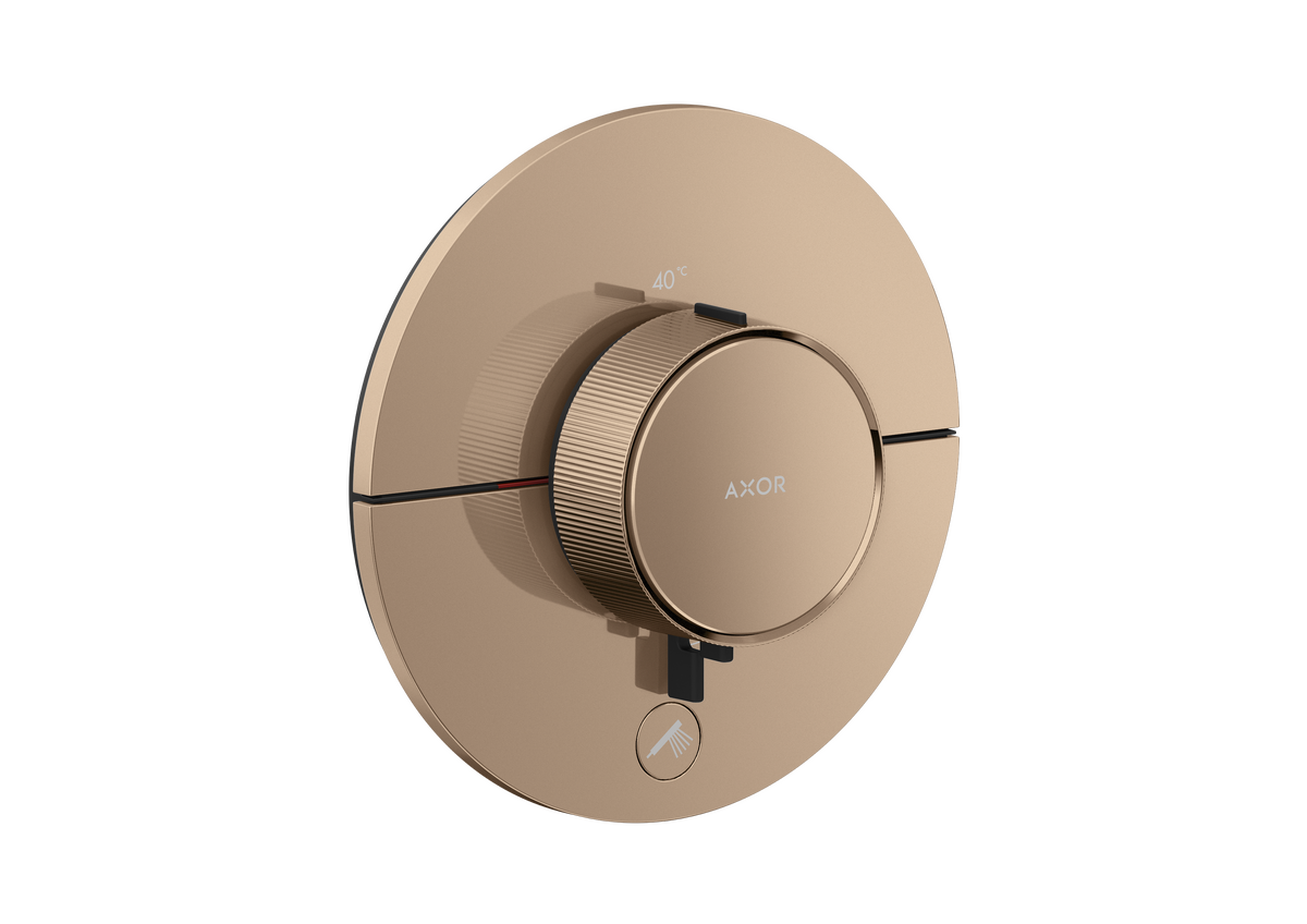 Thermostat HighFlow for concealed installation round for 1 function and additional outlet
