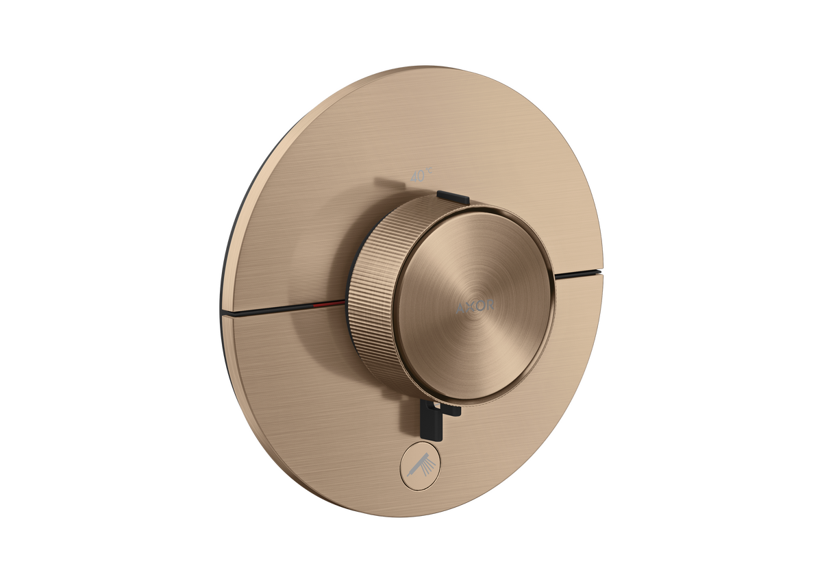 Thermostat HighFlow for concealed installation round for 1 function and additional outlet