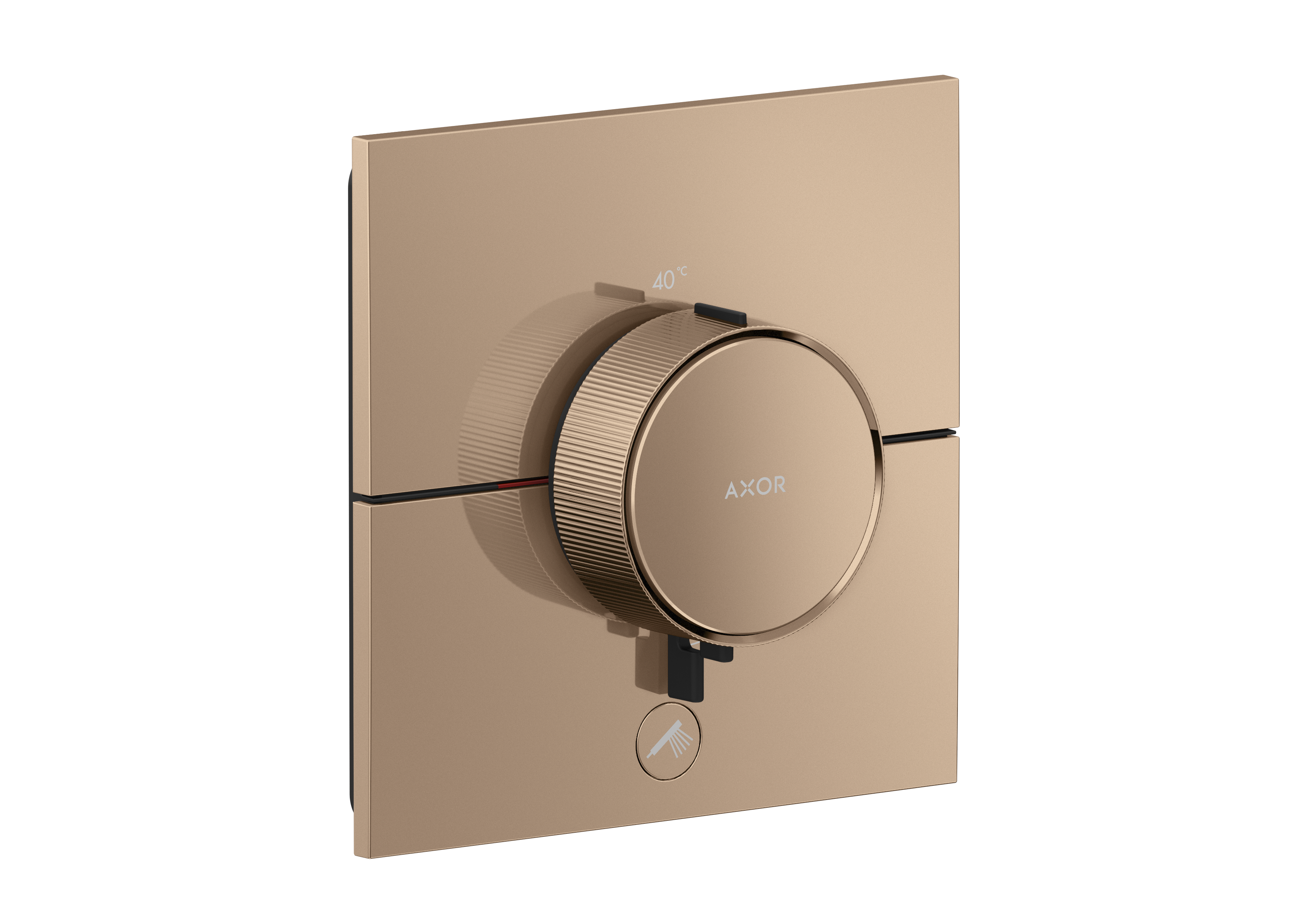 Thermostat HighFlow for concealed installation square for 1 function and additional outlet