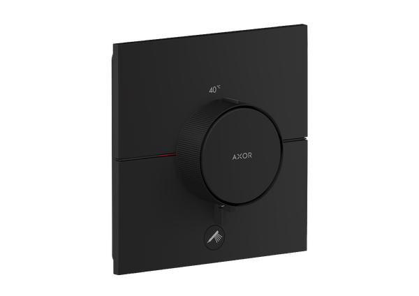 Set de finition carré pour mitigeur thermostatique encastré à haut débit, avec 1 fonction et 1 sortie additionnelle