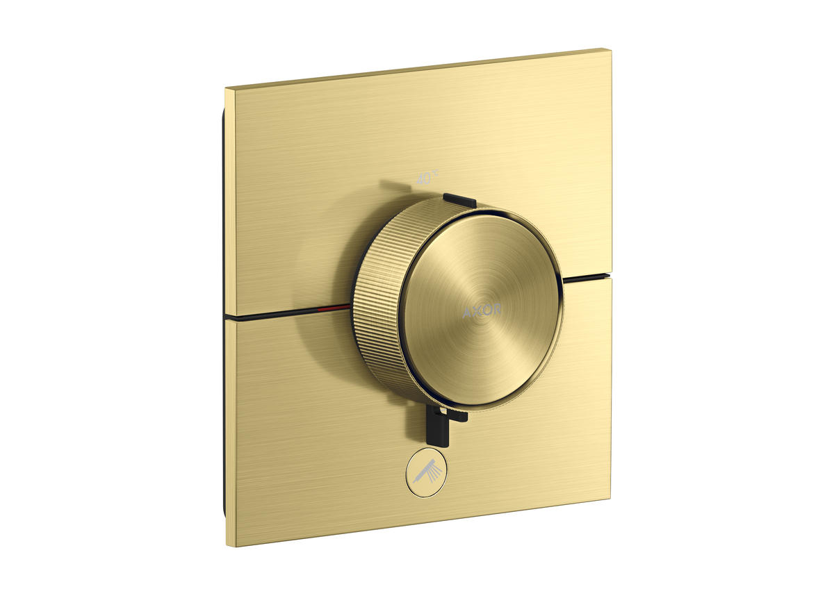 Thermostat HighFlow for concealed installation square for 1 function and additional outlet