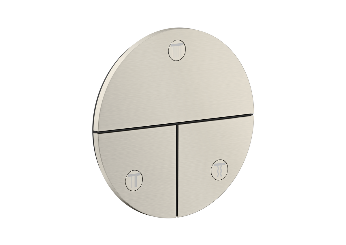 Valve for concealed installation round for 3 functions