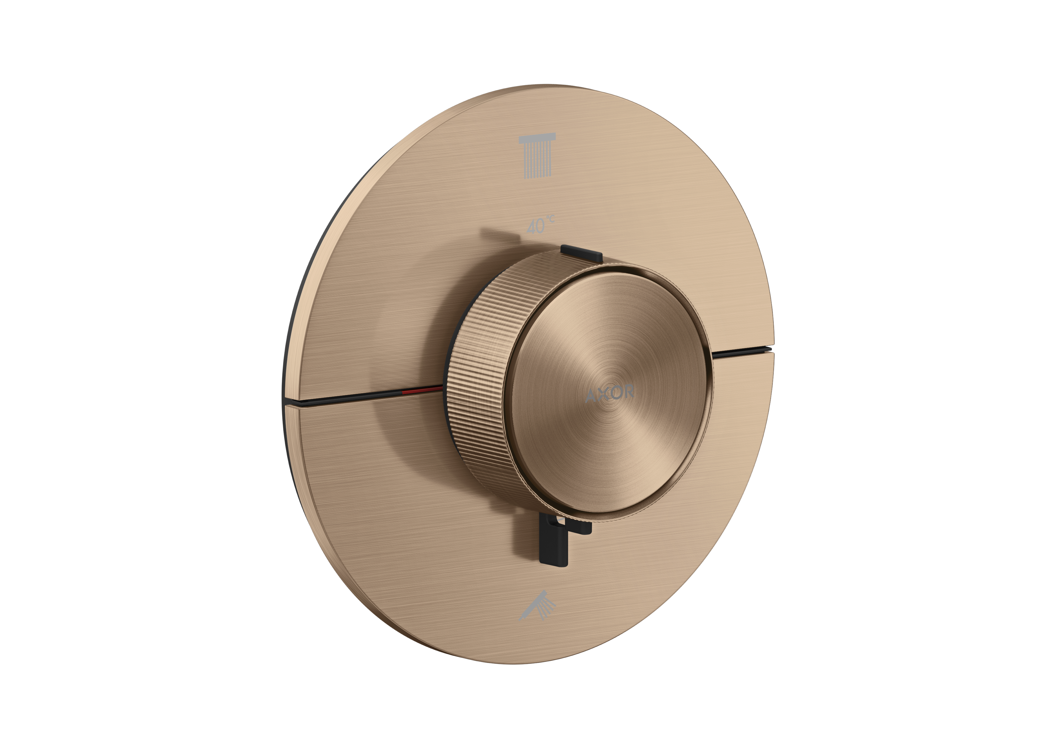 Thermostat for concealed installation round for 2 functions