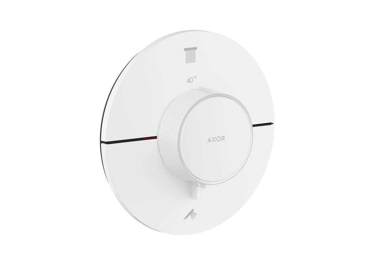 Thermostat for concealed installation round for 2 functions