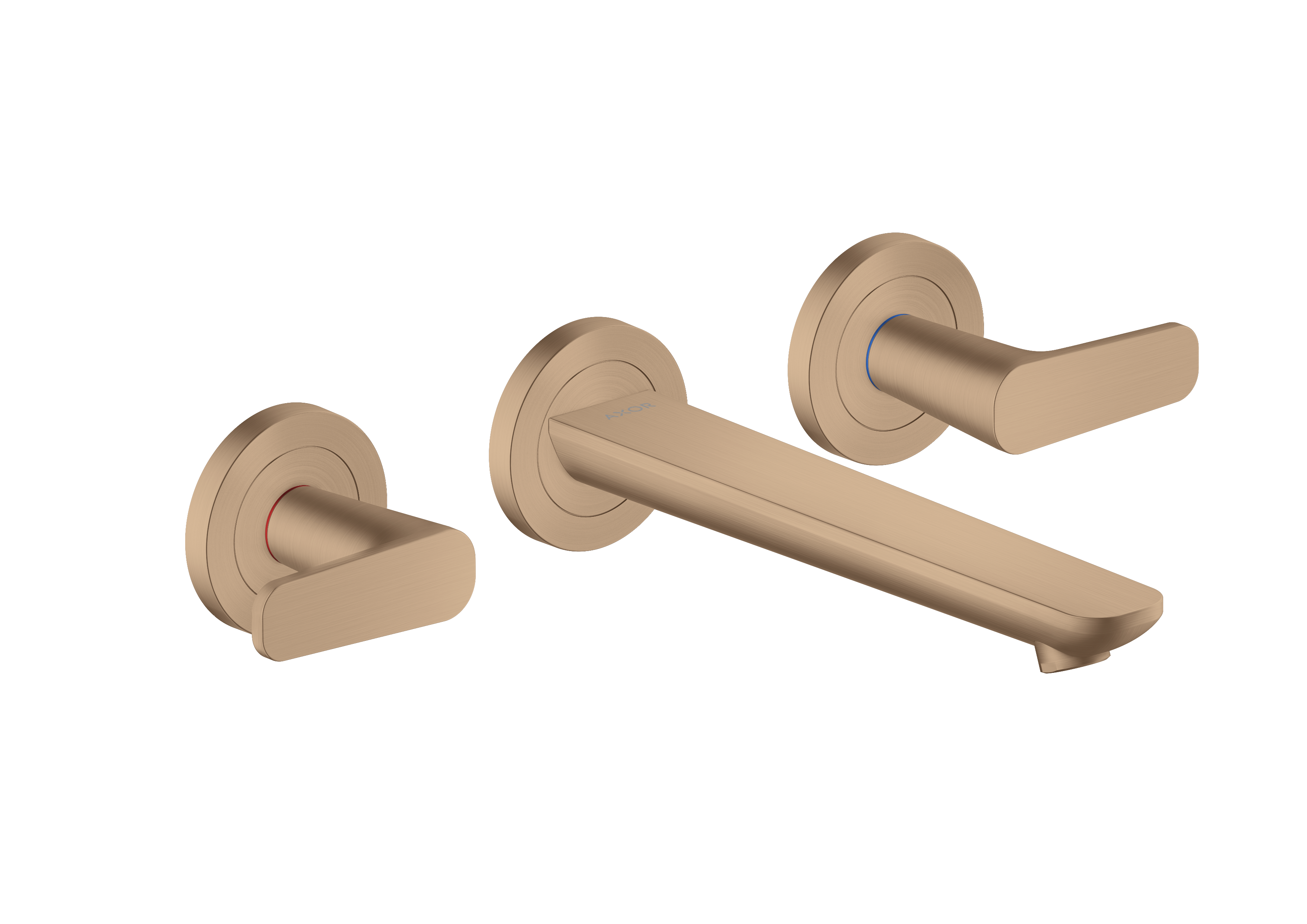 3-hole basin mixer for concealed installation wall-mounted with spout 195 mm