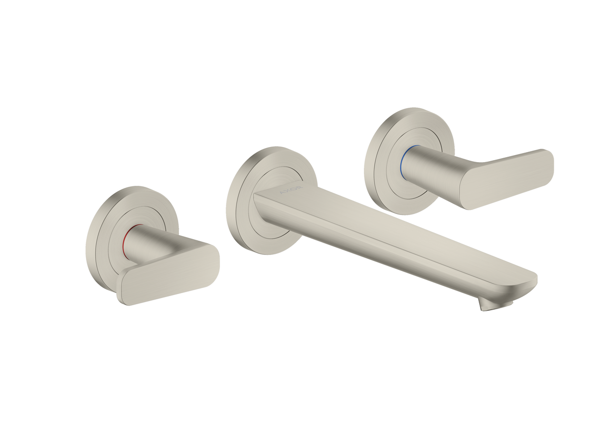 3-hole basin mixer for concealed installation wall-mounted with spout 195 mm